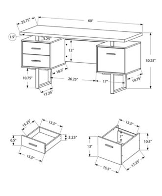Image showing  Computer Desk, 60 in. L, Metal Legs