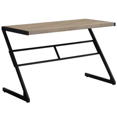 Monarch Specialties Computer Desk, 48 in., Dark Taupe/Black Metal