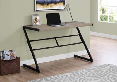 Image showing  Computer Desk, 48 in., Dark Taupe/Black Metal