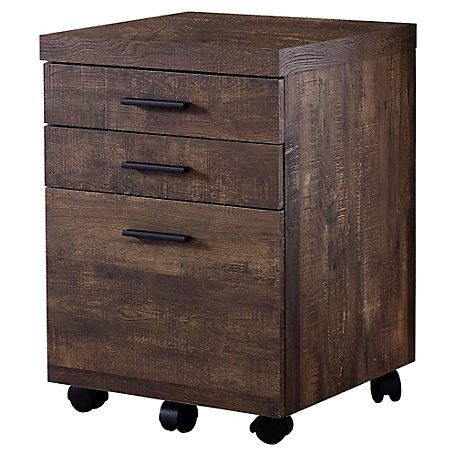 Monarch Specialties 3-Drawer Wood Look Vertical Mobile Filing Cabinet
