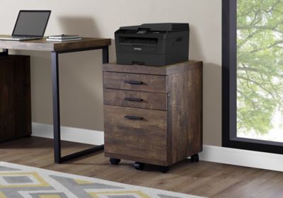 Image showing  3-Drawer Wood Look Vertical Mobile Filing Cabinet