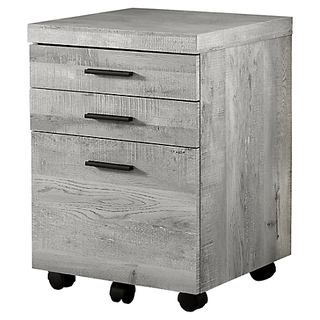 Monarch Specialties 3-Drawer Wood Look Vertical Mobile Filing Cabinet