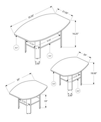 Image showing  3 pc. Modern Coffee Table and Side Table Set