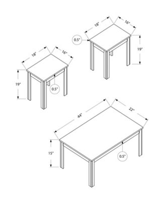 Image showing  3 pc. Modern Coffee Table and Side Table Set, Dark Taupe
