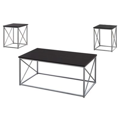 Monarch Specialties Rectangular Metal Coffee Table Set, 3 pc.