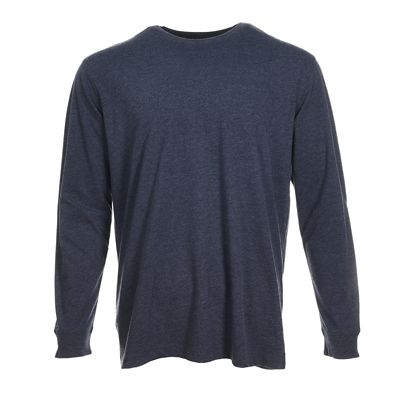 Blue Mountain Men's Jersey Crew Neck Long-Sleeve T-Shirt