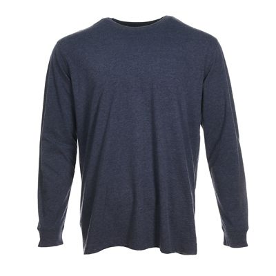 Blue Mountain Men's Jersey Crew Neck Long-Sleeve T-Shirt, YMK-1072