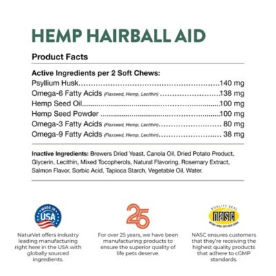 Image showing 7 th NaturVet Hemp Hairball Aid Cat Soft Chew