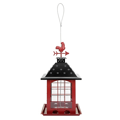 Royal Wing Red Barn with Weathervane Bird Feeder, 2 lb.