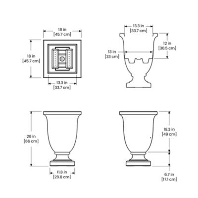 Image showing  Polyethylene Augusta Planter, 26 in.