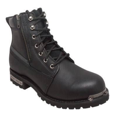 Ride Tecs Men's Reflective Double Zipper Biker Boots, 6 in.