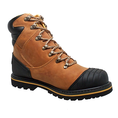 AdTec Men's Steel Toe Work Boots, 7 in., Light Brown