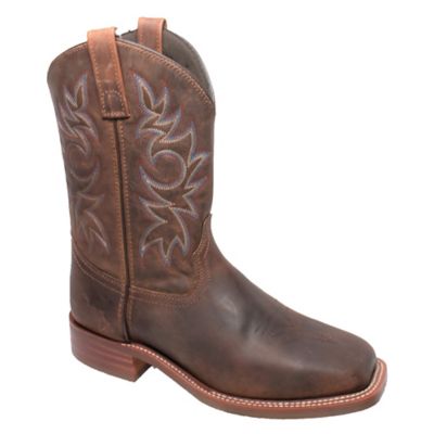 AdTec Men's Crazy Horse Leather Square Toe Western Boots, 11 in.