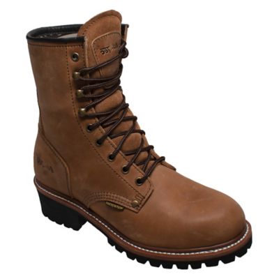 AdTec Men's Round Toe Waterproof Logger Boots, 9 in.