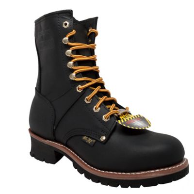 AdTec Men's Waterproof Steel Toe Logger Boots, 9 in., Black