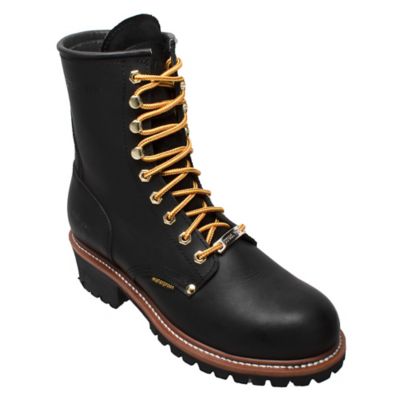 AdTec Men's Waterproof Logger Boots, Black, 9 in.