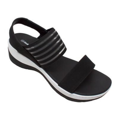 Shaboom Women's Comfort Strap Sandals, Black/White