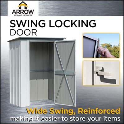 Image showing 7 th Arrow Spacemaker Patio Steel Storage Shed, Flute Gray/Anthracite, 4 ft. x 3 ft.