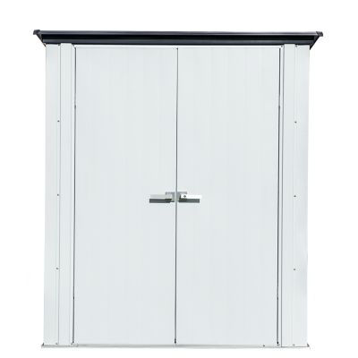 Arrow Spacemaker Patio Steel Storage Shed, Flute Gray/Anthracite, 5 ft. x 3 ft.