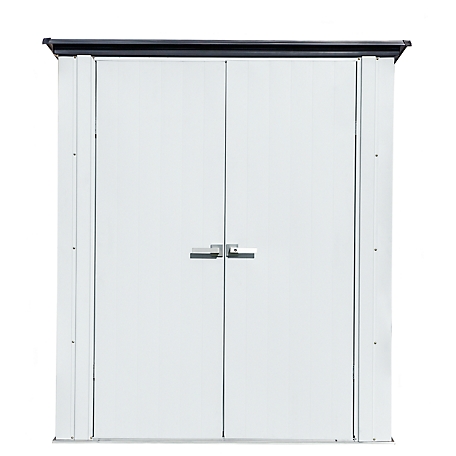 Arrow Spacemaker Patio Steel Storage Shed, Flute Gray/Anthracite, 5 ft. x 3 ft.