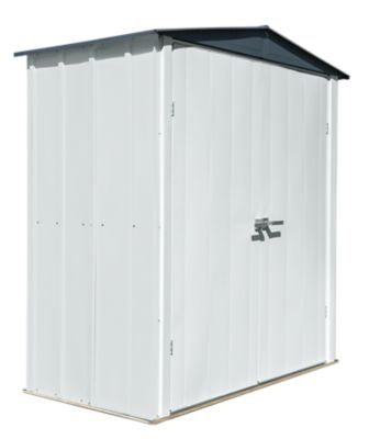 Arrow Spacemaker Patio Steel Storage Shed, Flute Gray/Anthracite, 6 ft. x 3 ft.