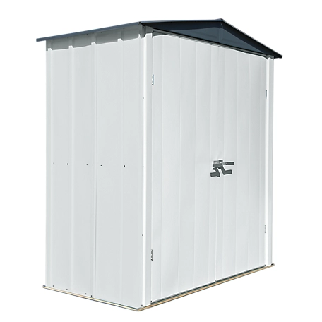 Arrow Spacemaker Patio Steel Storage Shed, Flute Gray/Anthracite, 6 ft. x 3 ft.