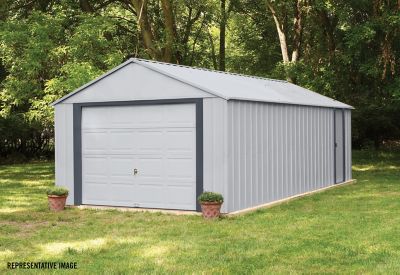 Arrow 12 ft. x 10 ft. Murryhill Steel Storage Building, Flute Gray