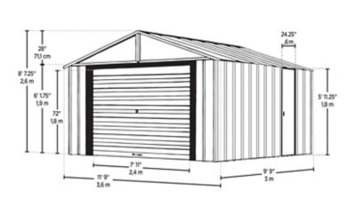 Image showing  12 ft. x 10 ft. Murryhill Steel Storage Building, Flute Gray