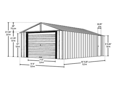 Image showing  12 ft. x 17 ft. Murryhill Steel Storage Building, Flute Gray