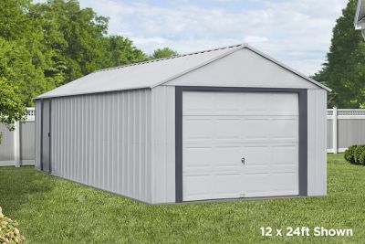 Arrow 12 ft. x 24 ft. Murryhill Steel Storage Building, Flute Gray