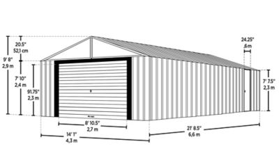 Image showing  14 ft. x 21 ft. Murryhill Steel Storage Building, Flute Gray