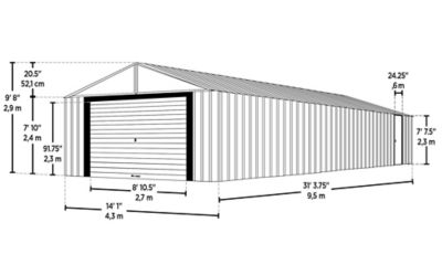 Image showing  14 ft. x 31 ft. Murryhill Steel Storage Building, Flute Gray