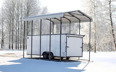 Image showing  14 ft. x 20 ft. x 14 ft. RV Carport, Eggshell