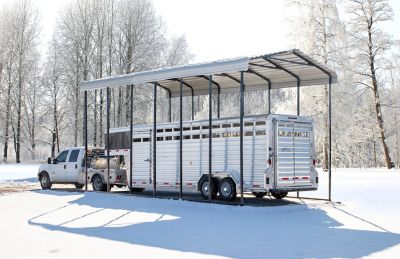 Image showing 6 th Arrow 14 ft. x 29 ft. x 14 ft. RV Carport, Eggshell