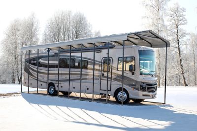 Image showing  14 ft. x 42 ft. x 14 ft. RV Carport, Eggshell