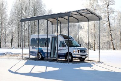 Image showing  14 ft. x 24 ft. x 14 ft. RV Carport, Charcoal