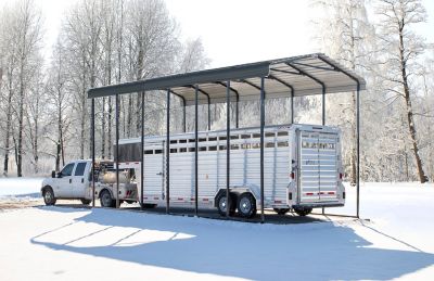 Image showing  14 ft. x 29 ft. x 14 ft. RV Carport, Charcoal