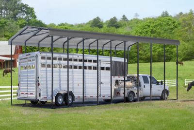 Image showing  14 ft. x 42 ft. x 14 ft. RV Carport, Charcoal