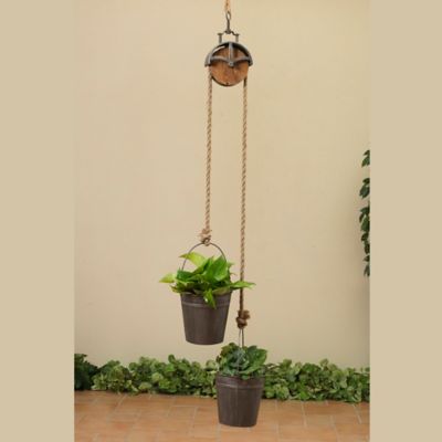 Image showing  Metal Pulley with Planter Buckets, 44.5 in.