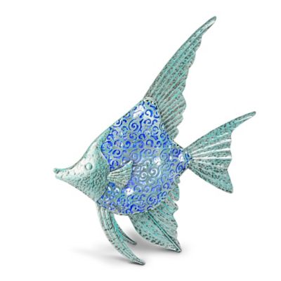 Garden Meadow 24 In Solar Led Metal Angel Fish 71130ec 2 At