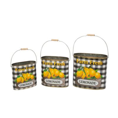 Gerson International Nesting Metal Lemonade Buckets, 3 pc.