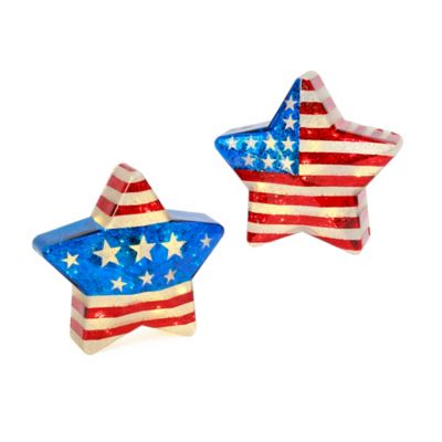 Gerson International Lighted Americana Stars, 10.6 in. H, 2-Pack