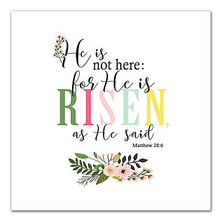 Farmstead Fields He Is Risen 16 in. x 16 in. Canvas Wall Art, 4010-H