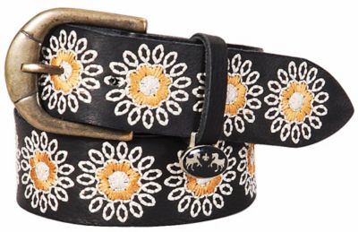Equine Couture Women's Marie Leather Belt, 1.5 in. W, Black, 110617-16-L