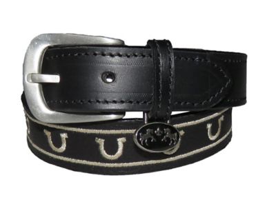 Equine Couture Unisex Children's Lee Leather Belt, 1 in. W, Black, 110770-16-L