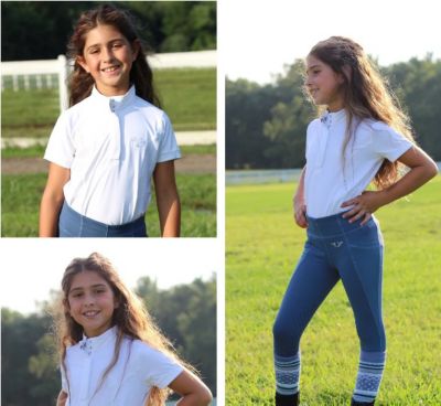 Image showing 2 th Equine Couture Unisex Kids' Cara Short-Sleeve Show Shirt