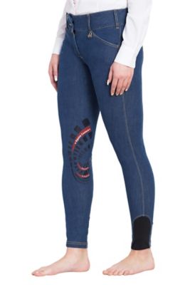 Equine Couture Ladies' Calabasas Printed Silicone Patch Denim Jeans