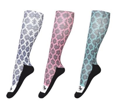 Equine Couture Women's Tara Technical Padded Knee-High Boot Socks, 3 Pair