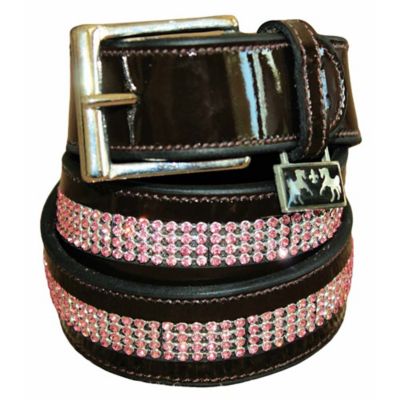 Equine Couture Bling Leather Belt, Patent Leather