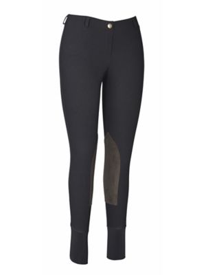Image showing  Women's Ribbed Low-Rise Pull-On Knee-Patch Breeches